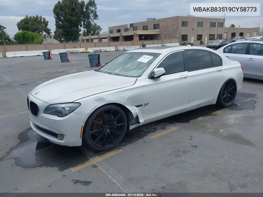 2009 BMW 750Li VIN: WBAKB83519CY58773 Lot: 45603486
