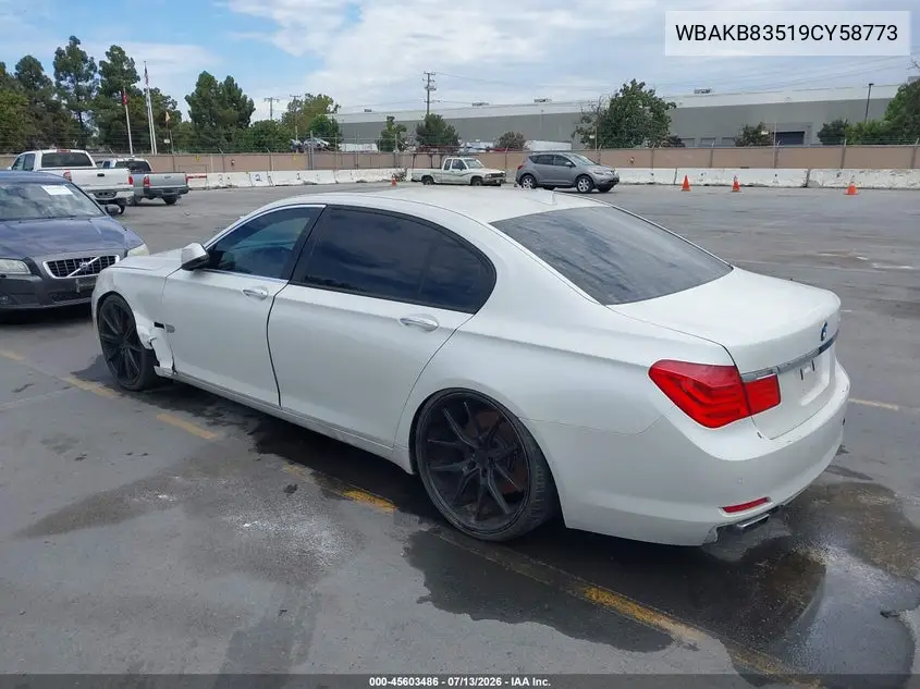 2009 BMW 750Li VIN: WBAKB83519CY58773 Lot: 45603486