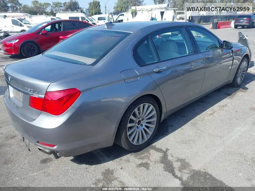2010 BMW 750Li VIN: WBAKB8C57ACY62959 Lot: 45337939