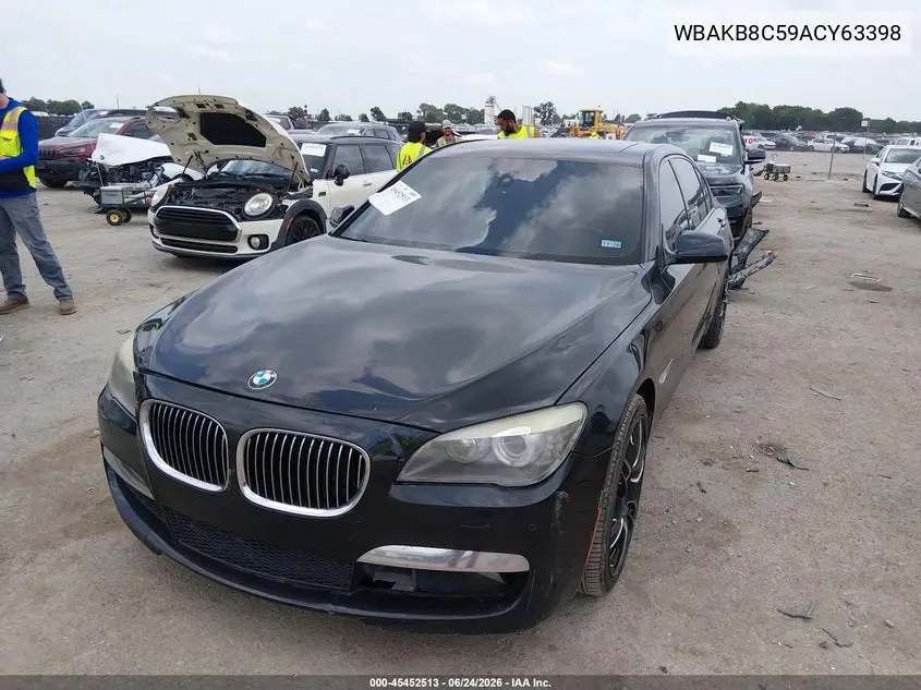 2010 BMW 750Li VIN: WBAKB8C59ACY63398 Lot: 45452513