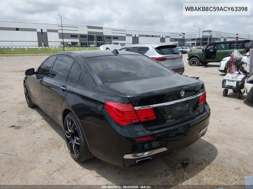 2010 BMW 750Li VIN: WBAKB8C59ACY63398 Lot: 45452513