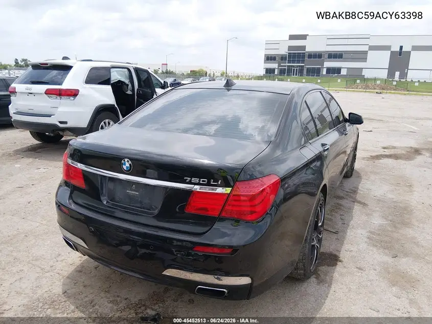 2010 BMW 750Li VIN: WBAKB8C59ACY63398 Lot: 45452513