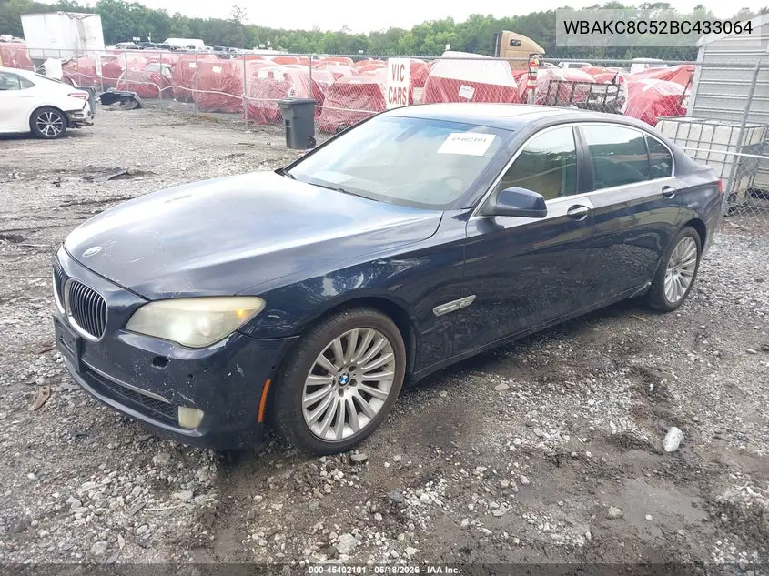 2011 BMW 750Li xDrive VIN: WBAKC8C52BC433064 Lot: 45402101
