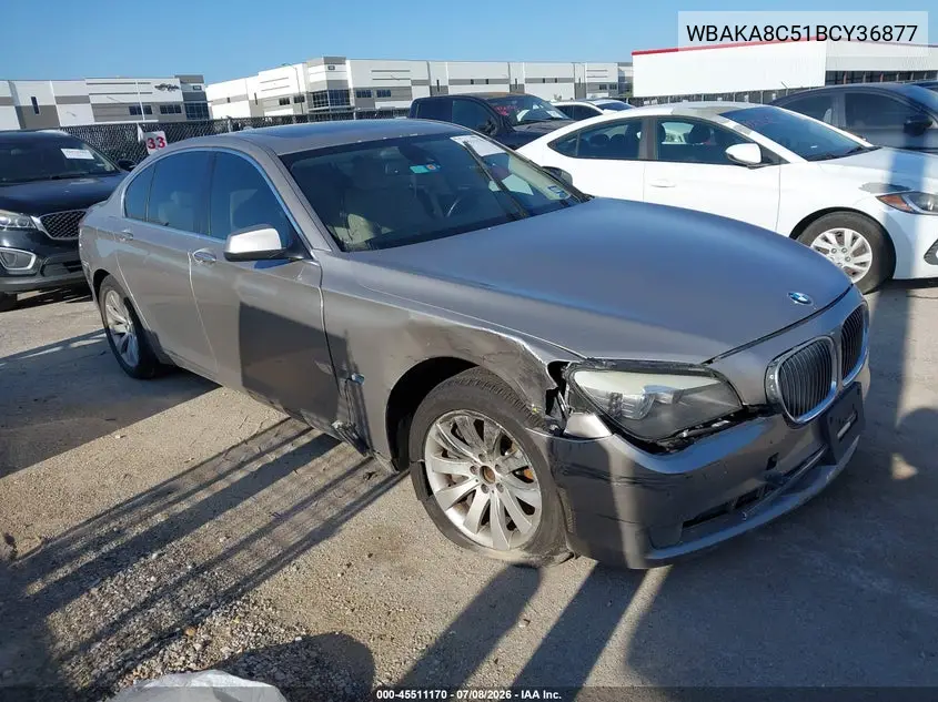 2011 BMW 750I VIN: WBAKA8C51BCY36877 Lot: 45511170