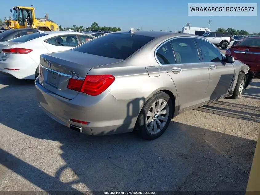 2011 BMW 750I VIN: WBAKA8C51BCY36877 Lot: 45511170