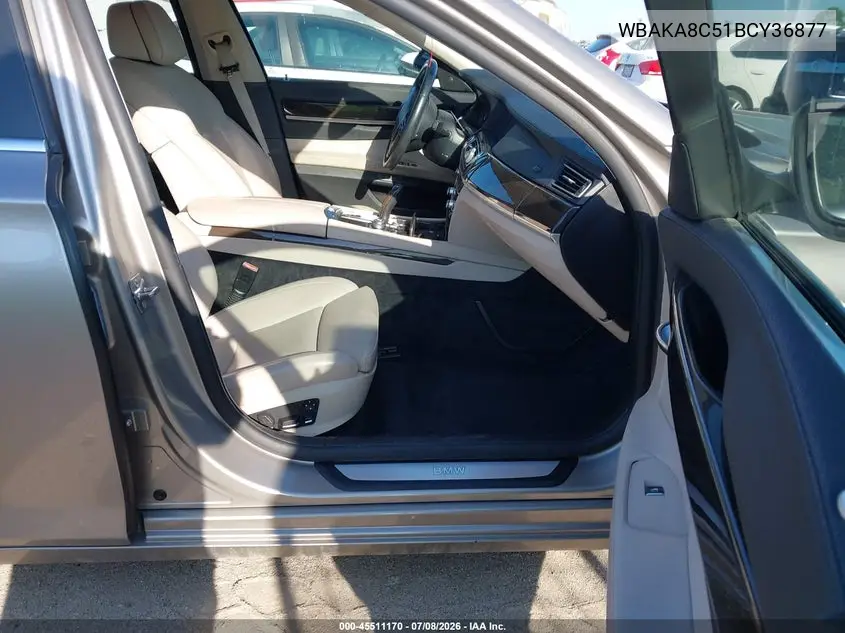 2011 BMW 750I VIN: WBAKA8C51BCY36877 Lot: 45511170
