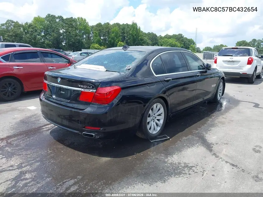 2011 BMW 750Li xDrive VIN: WBAKC8C57BC432654 Lot: 45563331