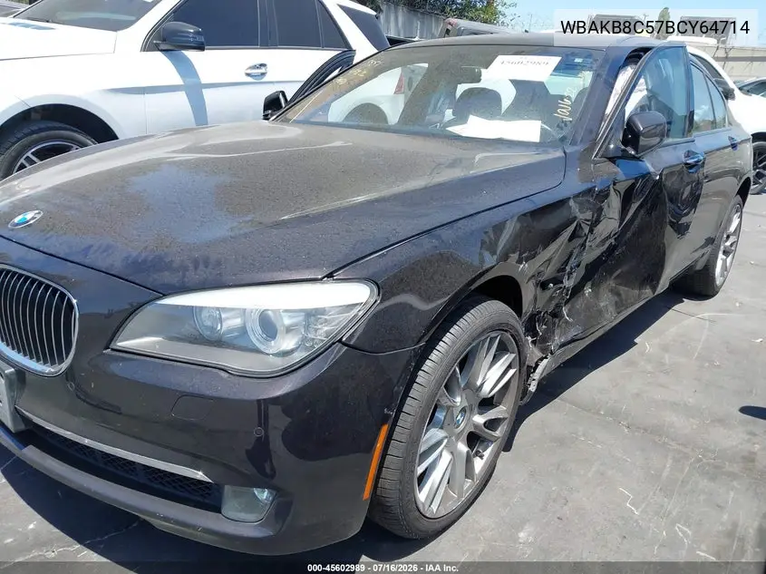 2011 BMW 750Li VIN: WBAKB8C57BCY64714 Lot: 45602989