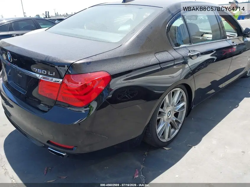 2011 BMW 750Li VIN: WBAKB8C57BCY64714 Lot: 45602989