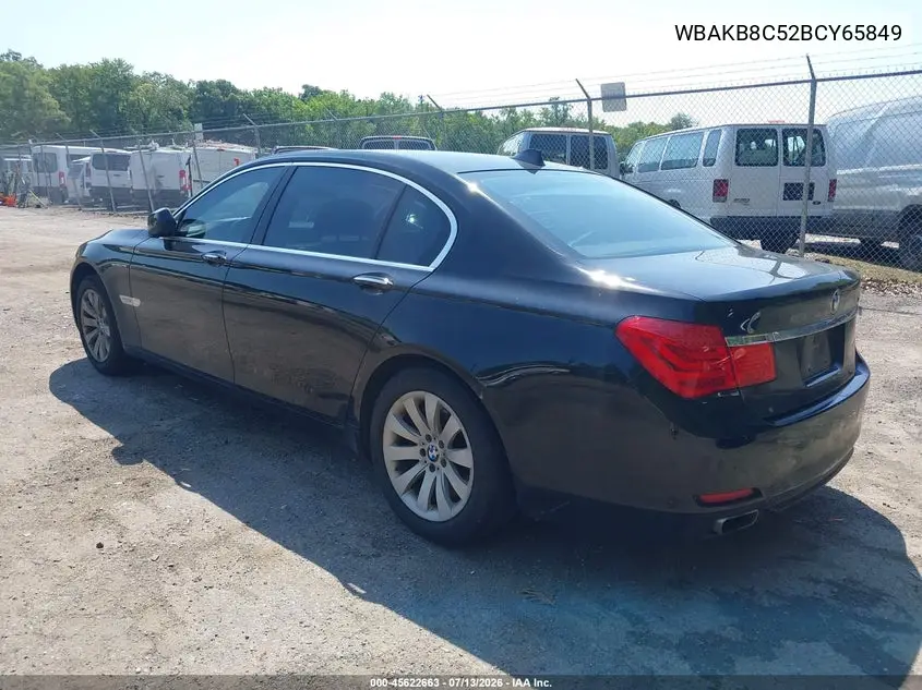 2011 BMW 750Li VIN: WBAKB8C52BCY65849 Lot: 45622663