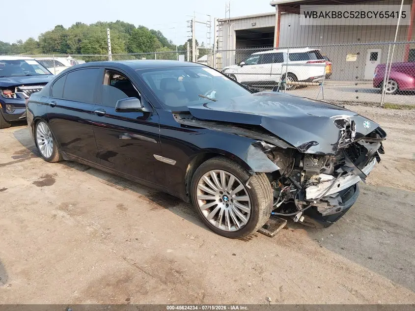 2011 BMW 750Li VIN: WBAKB8C52BCY65415 Lot: 45624234