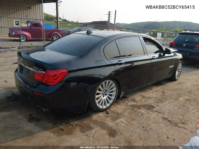 2011 BMW 750Li VIN: WBAKB8C52BCY65415 Lot: 45624234
