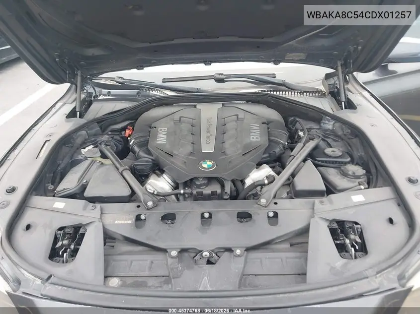 2012 BMW 750I VIN: WBAKA8C54CDX01257 Lot: 45374768