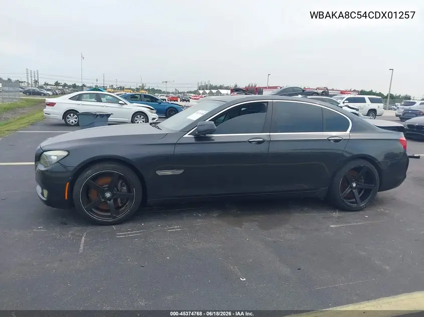 2012 BMW 750I VIN: WBAKA8C54CDX01257 Lot: 45374768