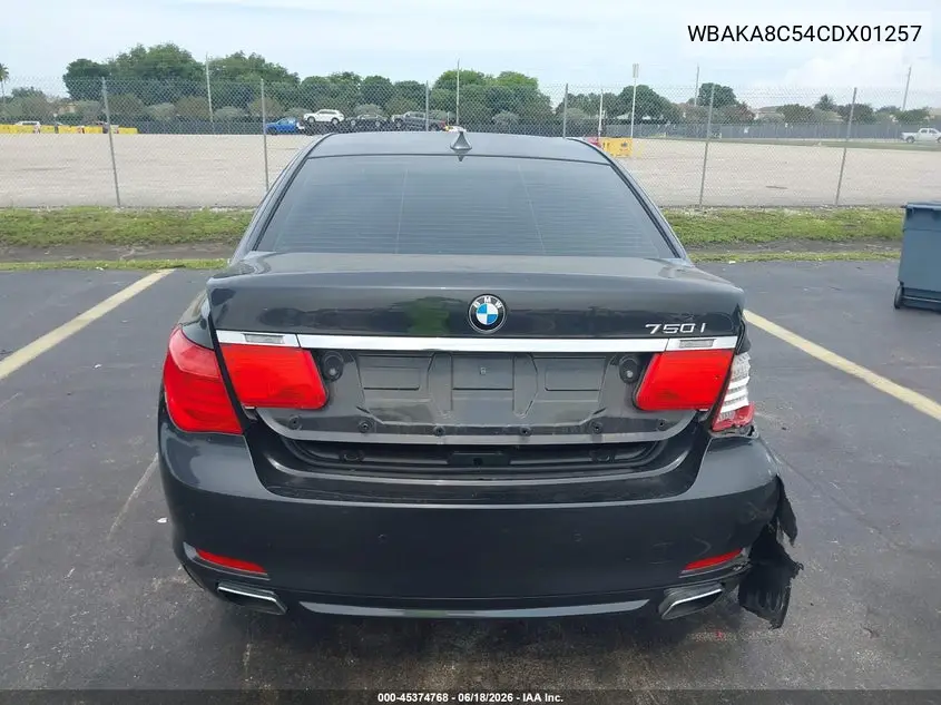 2012 BMW 750I VIN: WBAKA8C54CDX01257 Lot: 45374768