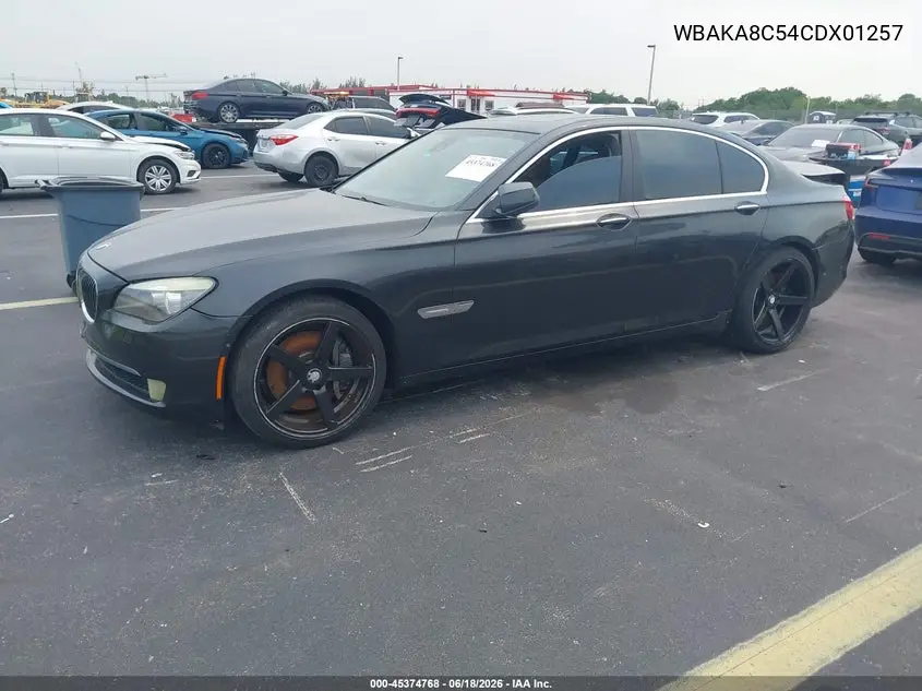 2012 BMW 750I VIN: WBAKA8C54CDX01257 Lot: 45374768