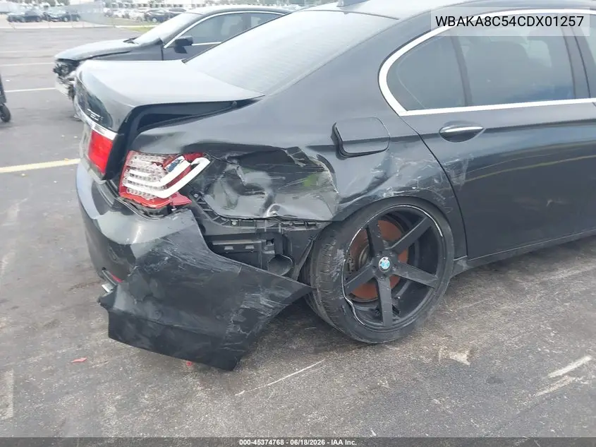 2012 BMW 750I VIN: WBAKA8C54CDX01257 Lot: 45374768