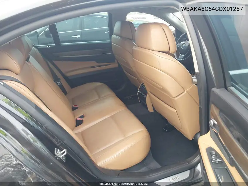 2012 BMW 750I VIN: WBAKA8C54CDX01257 Lot: 45374768