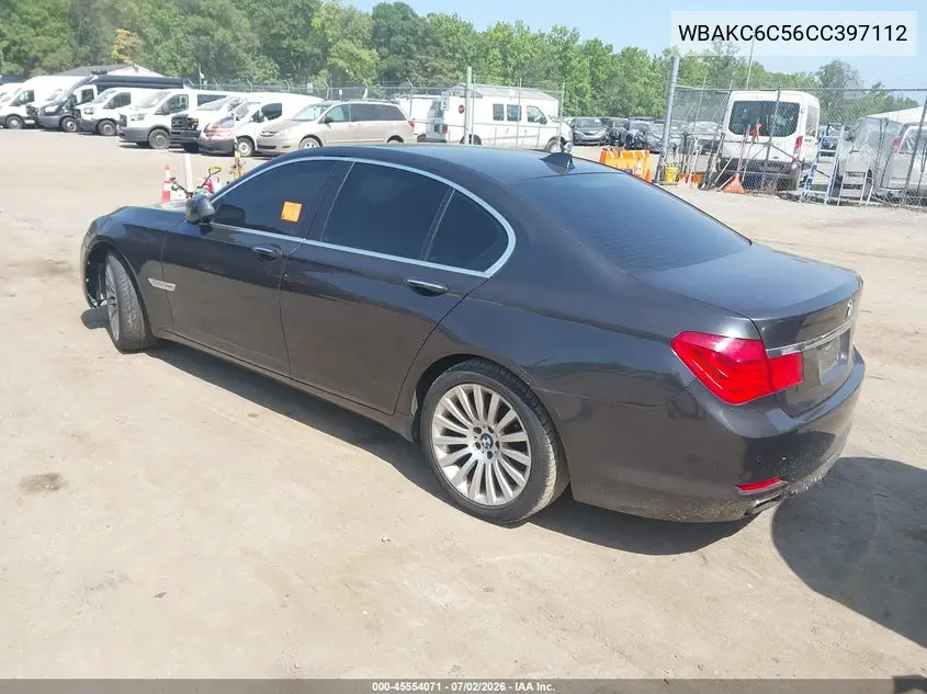 2012 BMW 750I xDrive VIN: WBAKC6C56CC397112 Lot: 45554071