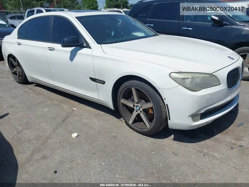 2012 BMW 750Li VIN: WBAKB8C50CDX20417 Lot: 45565136