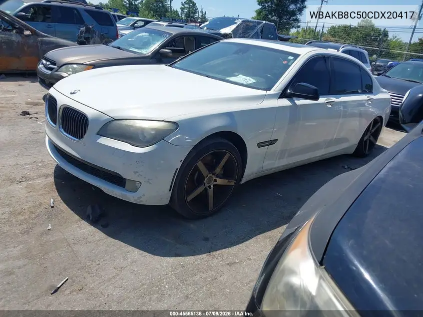 2012 BMW 750Li VIN: WBAKB8C50CDX20417 Lot: 45565136