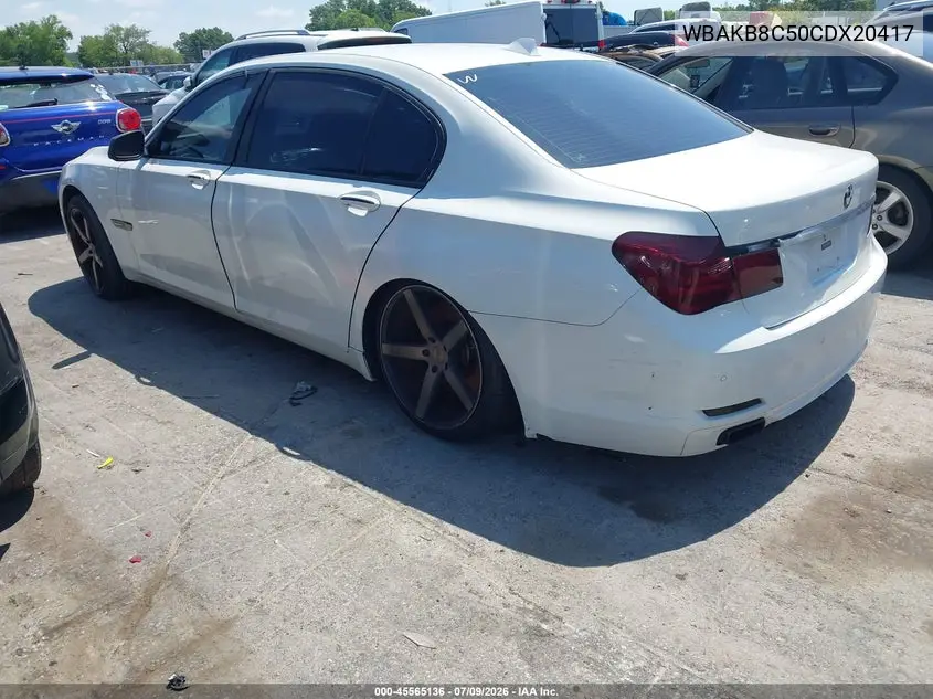 2012 BMW 750Li VIN: WBAKB8C50CDX20417 Lot: 45565136
