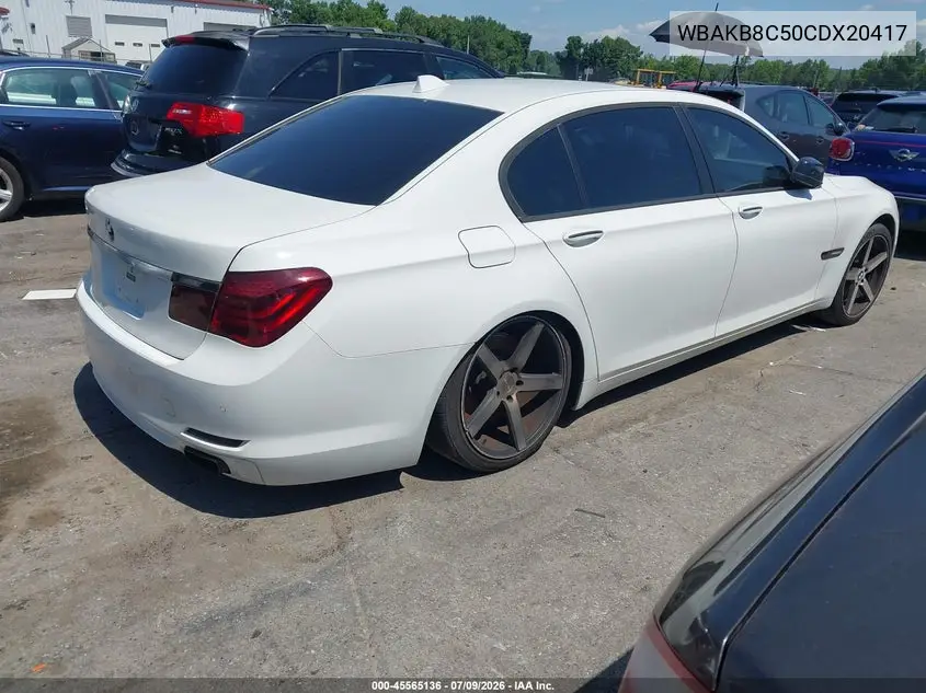 2012 BMW 750Li VIN: WBAKB8C50CDX20417 Lot: 45565136