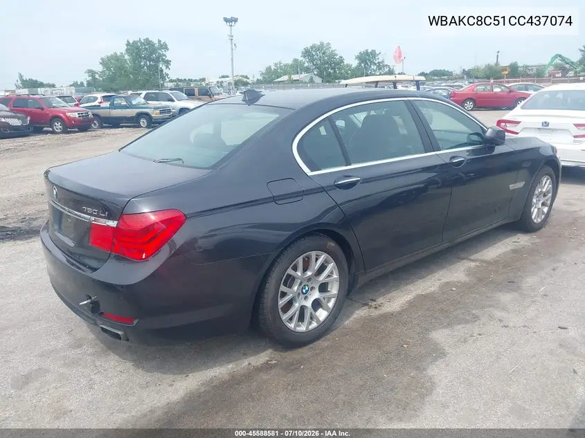 2012 BMW 750Li xDrive VIN: WBAKC8C51CC437074 Lot: 45588581