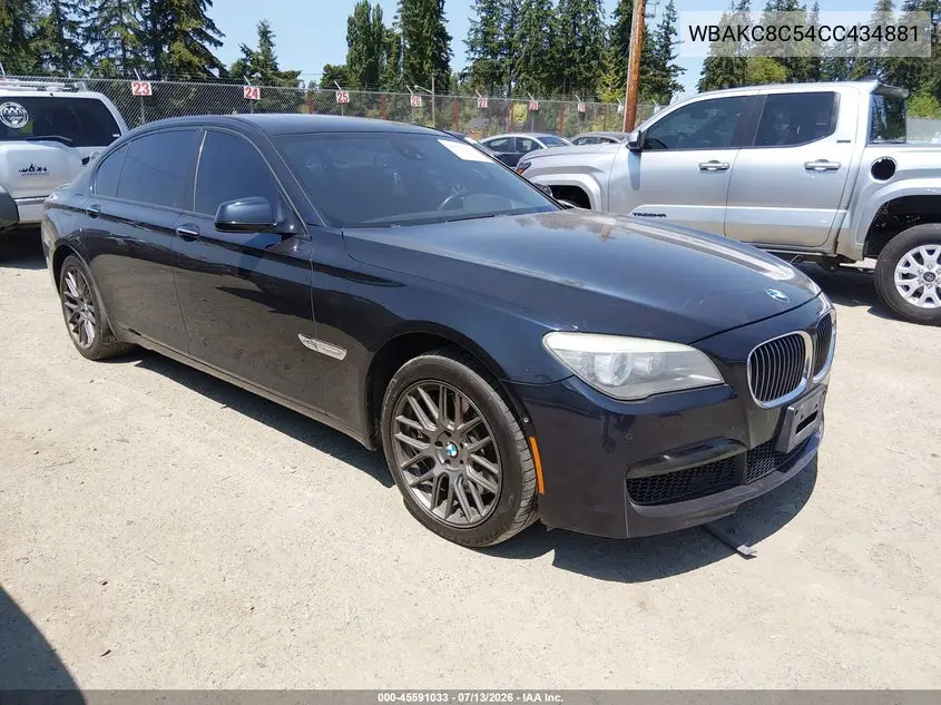 2012 BMW 750Li xDrive VIN: WBAKC8C54CC434881 Lot: 45591033