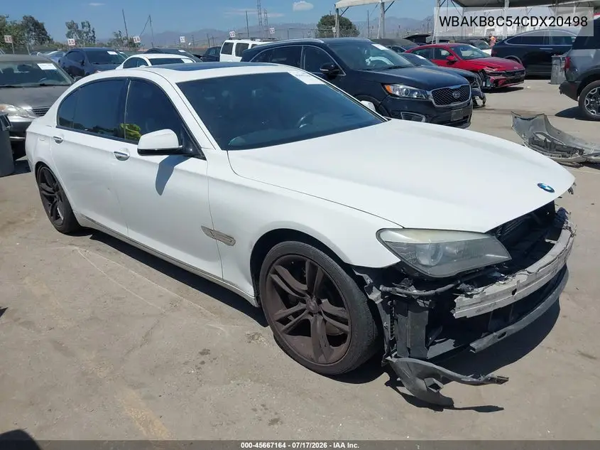 2012 BMW 750Li VIN: WBAKB8C54CDX20498 Lot: 45667164