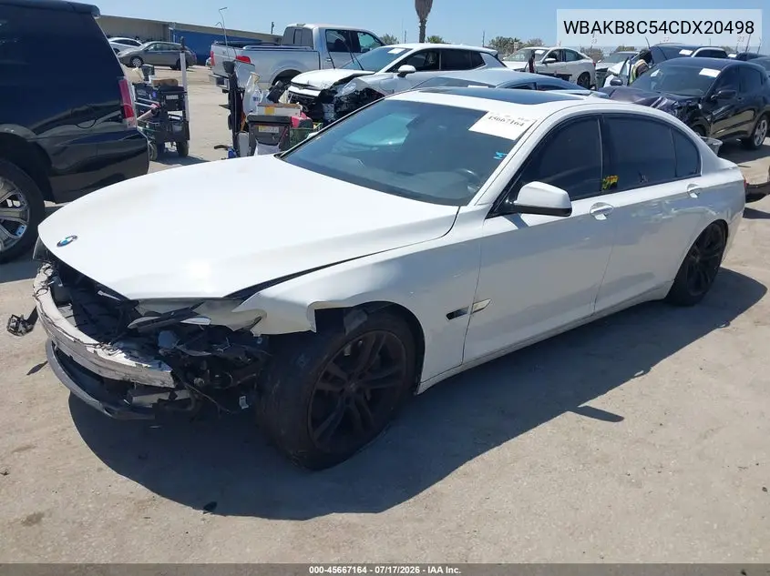 2012 BMW 750Li VIN: WBAKB8C54CDX20498 Lot: 45667164