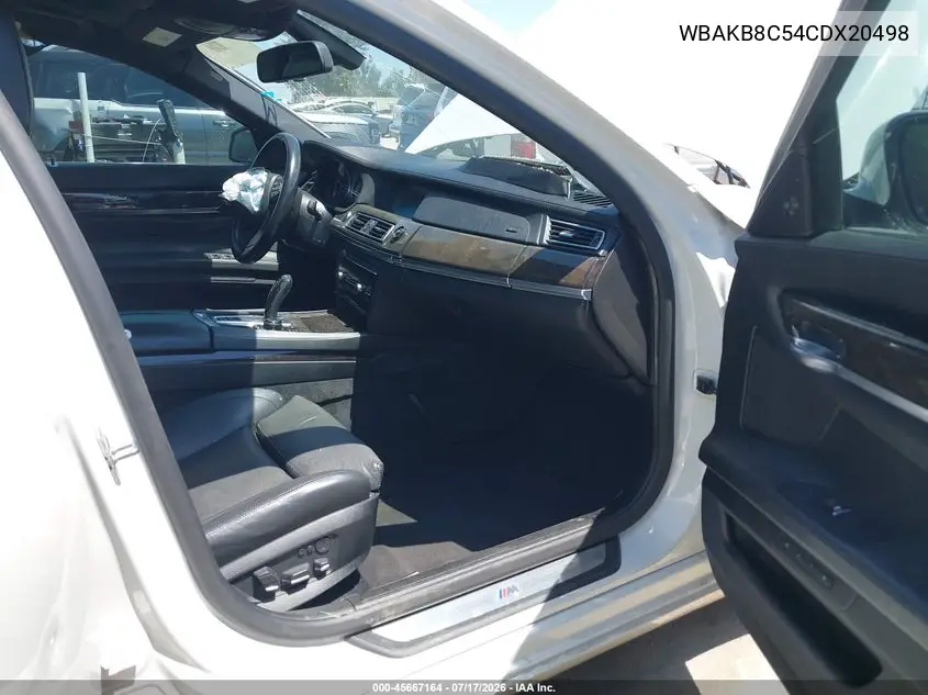 2012 BMW 750Li VIN: WBAKB8C54CDX20498 Lot: 45667164