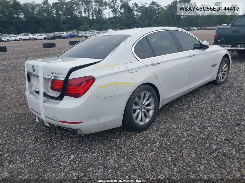 2014 BMW 740I VIN: WBAYA6C56ED144417 Lot: 45669619