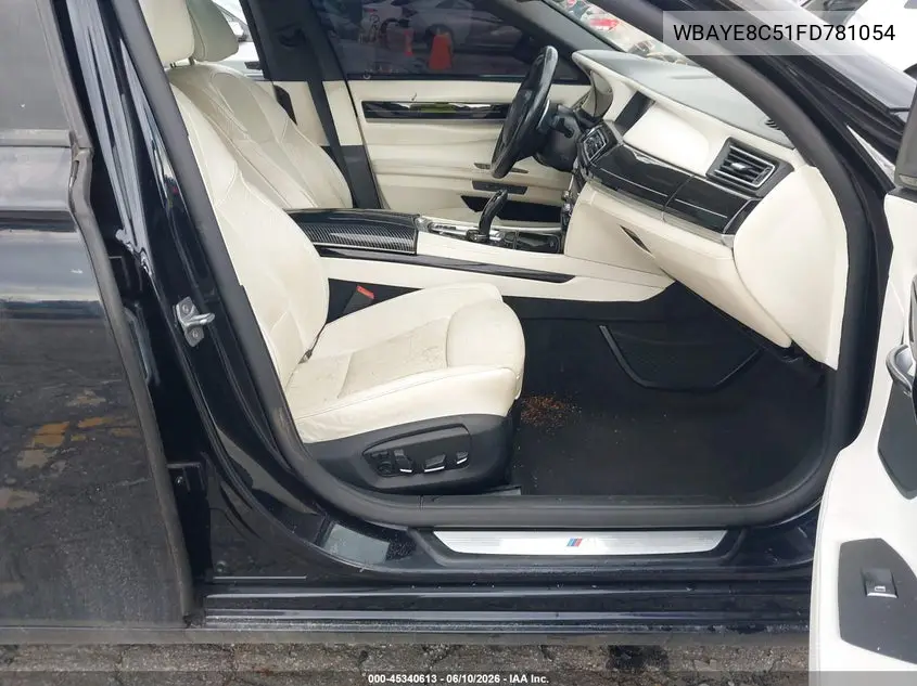 2015 BMW 750Li VIN: WBAYE8C51FD781054 Lot: 45340613