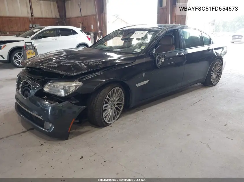 2015 BMW 750Li xDrive VIN: WBAYF8C51FD654673 Lot: 45495202