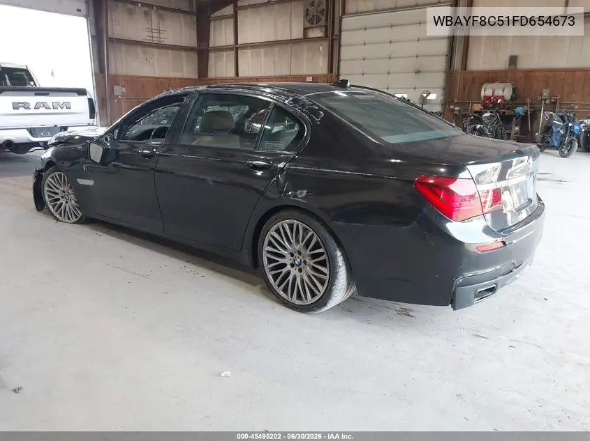 2015 BMW 750Li xDrive VIN: WBAYF8C51FD654673 Lot: 45495202