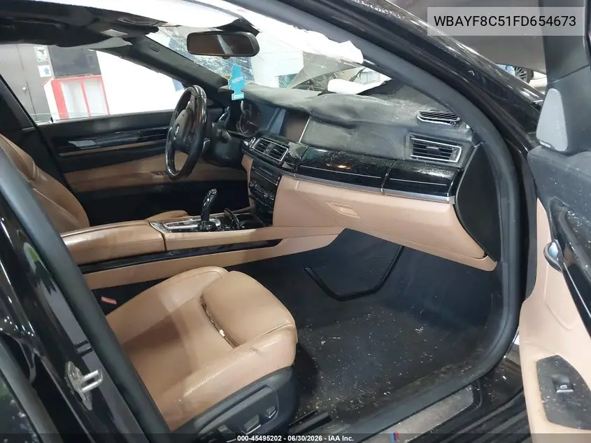 2015 BMW 750Li xDrive VIN: WBAYF8C51FD654673 Lot: 45495202