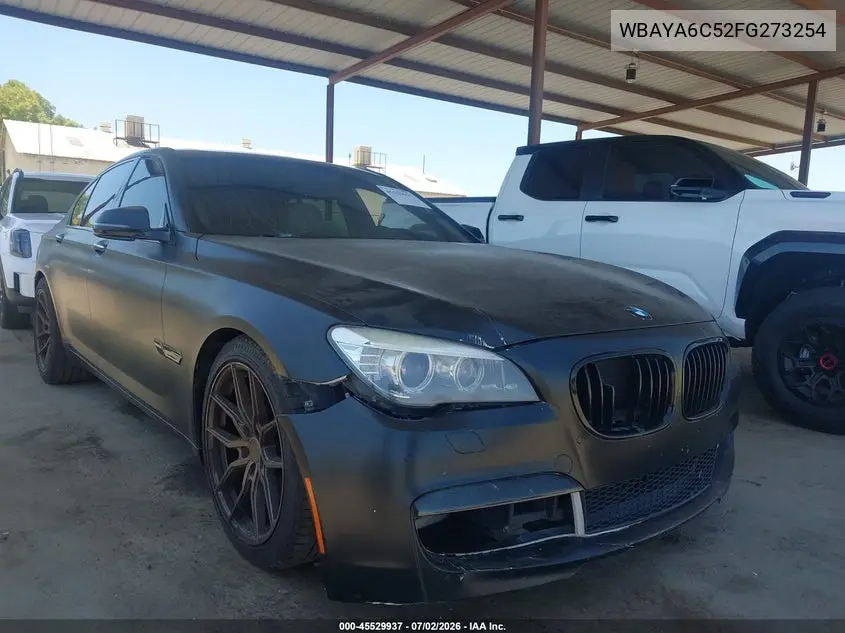 2015 BMW 740I VIN: WBAYA6C52FG273254 Lot: 45529937