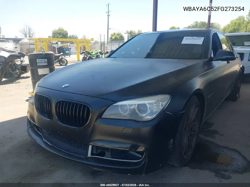 2015 BMW 740I VIN: WBAYA6C52FG273254 Lot: 45529937