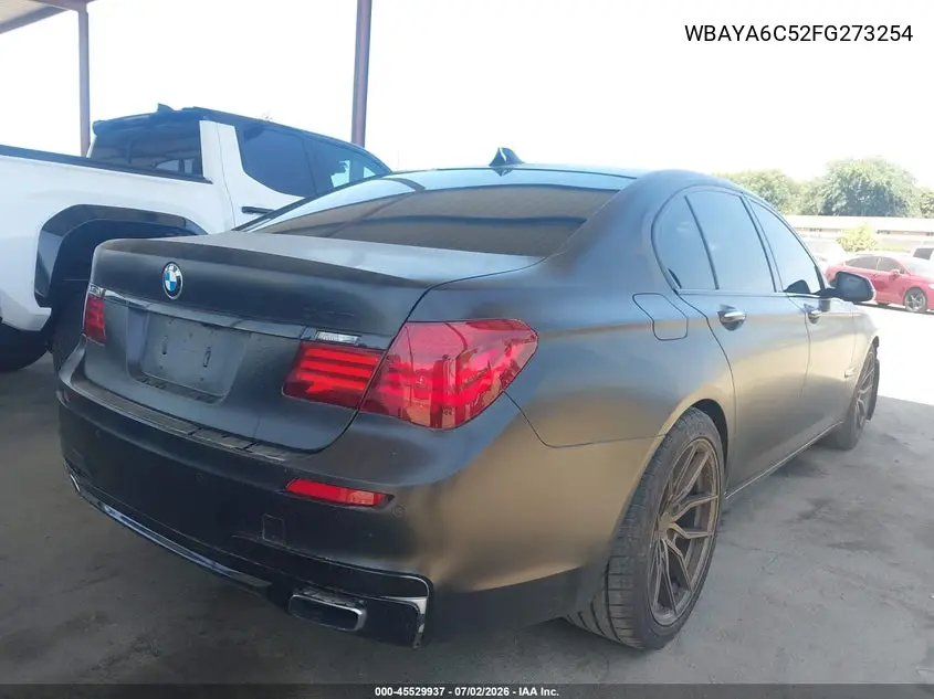 2015 BMW 740I VIN: WBAYA6C52FG273254 Lot: 45529937