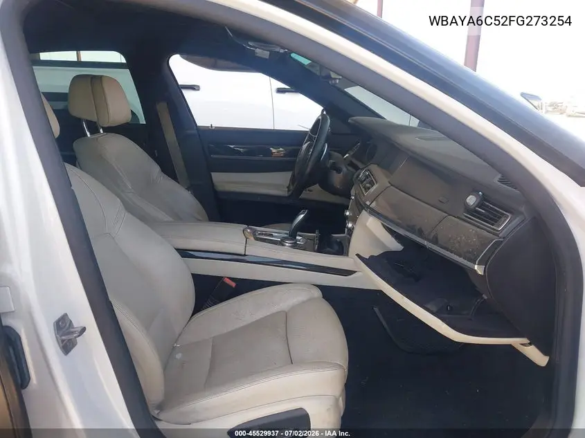 2015 BMW 740I VIN: WBAYA6C52FG273254 Lot: 45529937