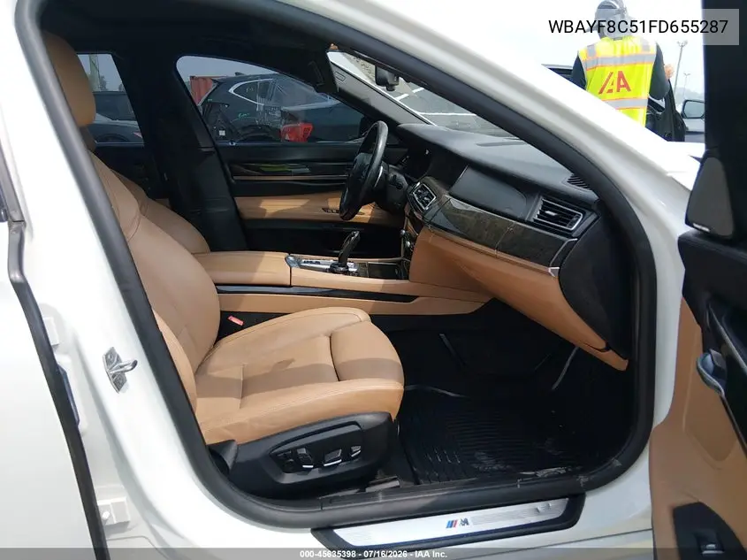 2015 BMW 750Li xDrive VIN: WBAYF8C51FD655287 Lot: 45635398