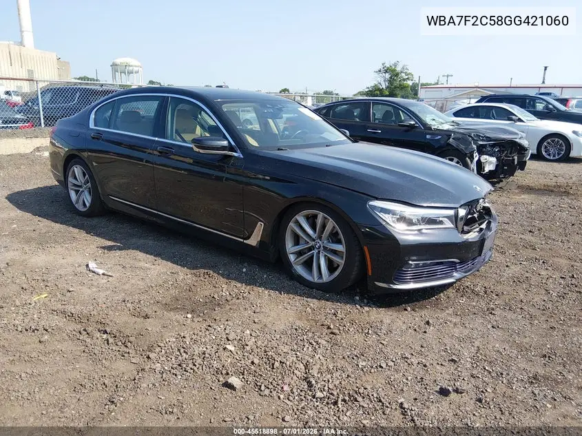 2016 BMW 750I xDrive VIN: WBA7F2C58GG421060 Lot: 45518898