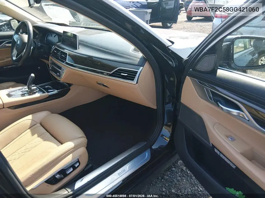 2016 BMW 750I xDrive VIN: WBA7F2C58GG421060 Lot: 45518898