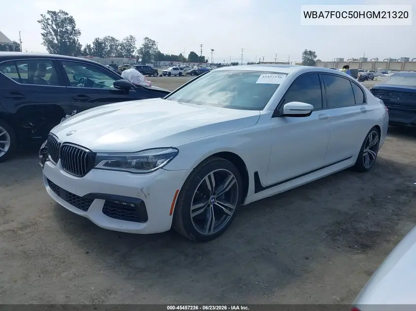 2017 BMW 750I VIN: WBA7F0C50HGM21320 Lot: 45457236