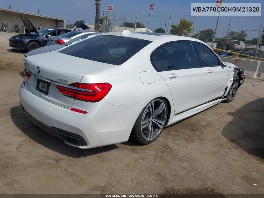 2017 BMW 750I VIN: WBA7F0C50HGM21320 Lot: 45457236