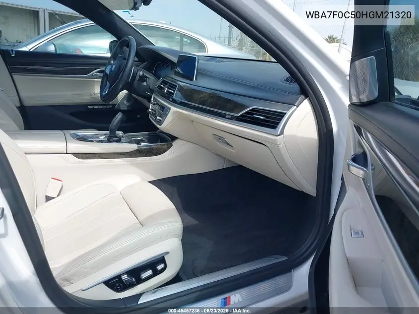 2017 BMW 750I VIN: WBA7F0C50HGM21320 Lot: 45457236