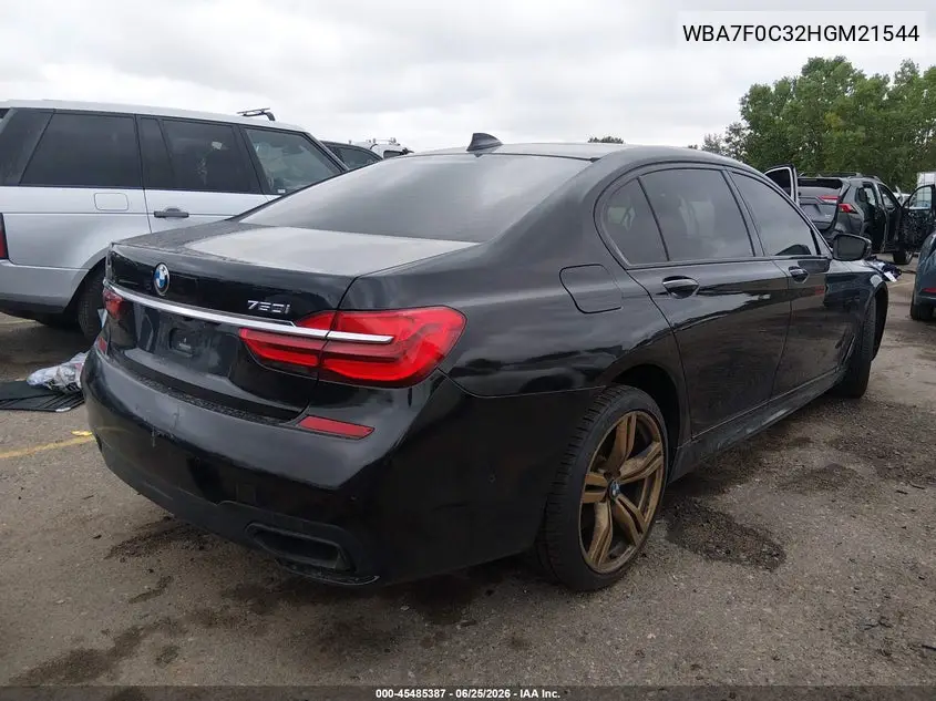 2017 BMW 750I VIN: WBA7F0C32HGM21544 Lot: 45485387