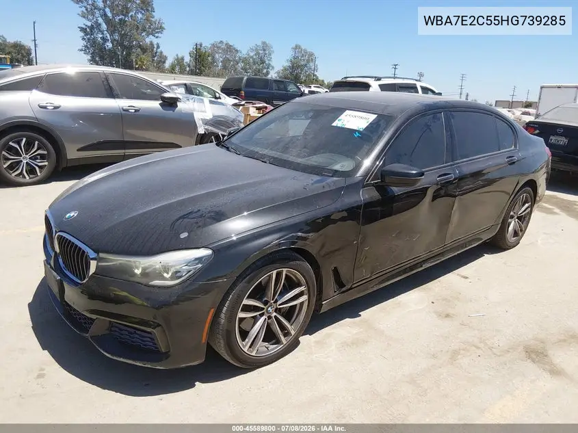 2017 BMW 740I VIN: WBA7E2C55HG739285 Lot: 45589800