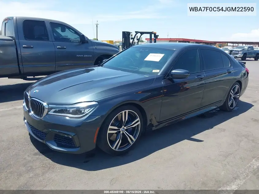 2018 BMW 7 Series 750I VIN: WBA7F0C54JGM22590 Lot: 45388199